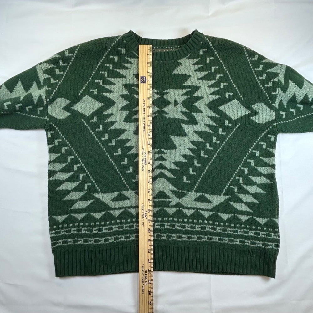 Wonderly Women's Aztec Retro Sweater‎ Green Size 2X Southwest Pattern Cabincore - Picture 5 of 10